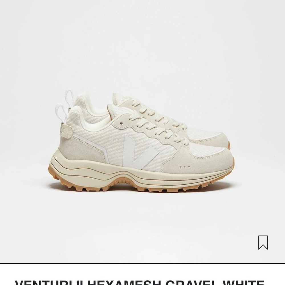 Veja Gravel and White Low-Top Sneakers
